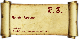 Rech Bence névjegykártya